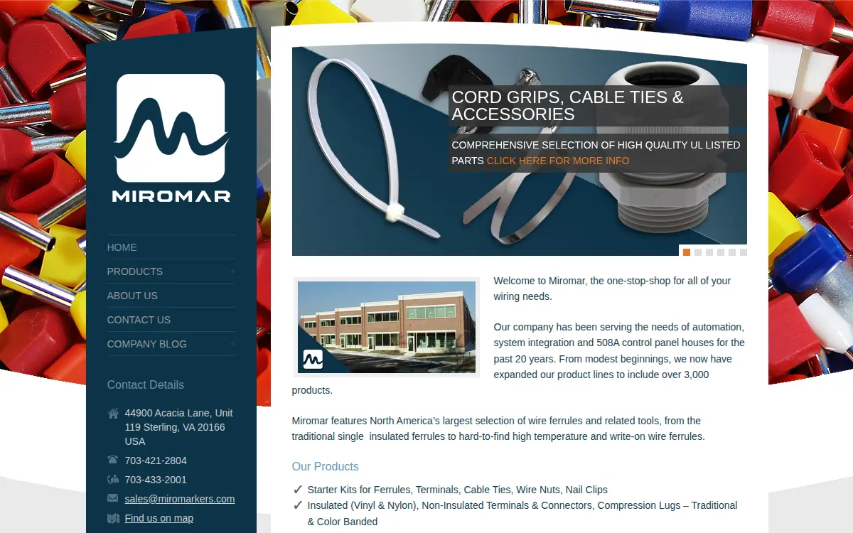 Homepage of Miromar, L.l.c