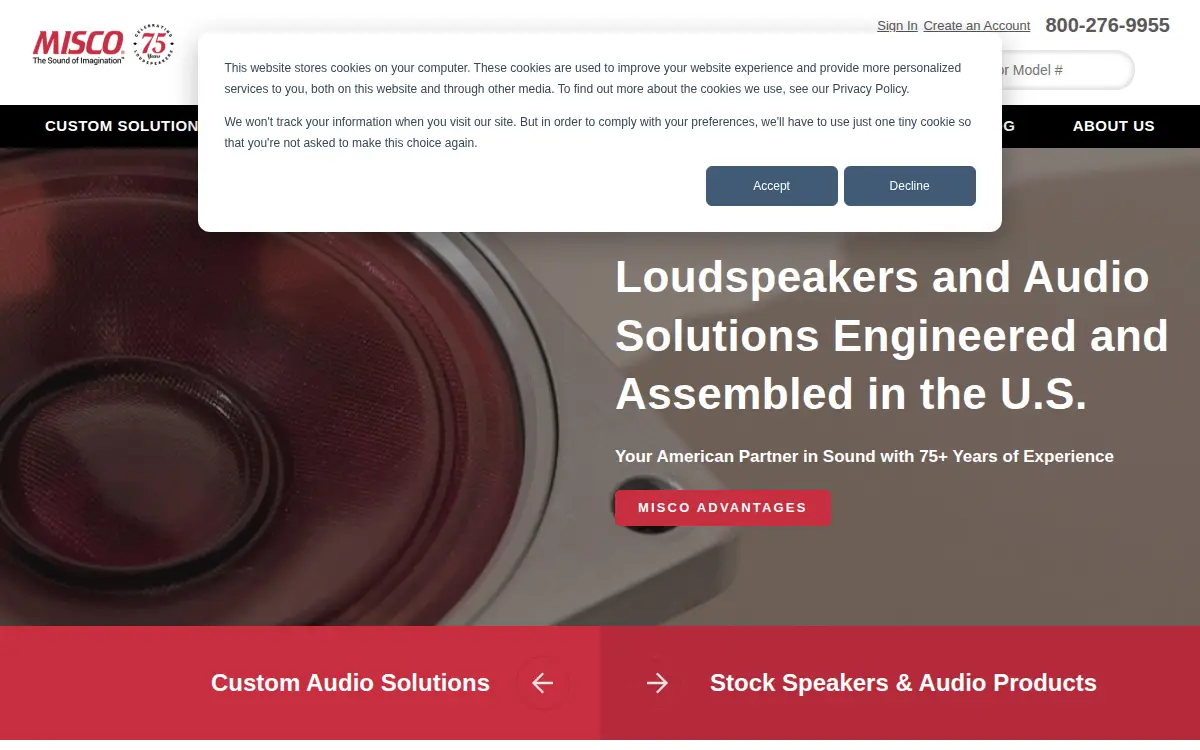Homepage of Misco/minneapolis Speaker Company, INC.