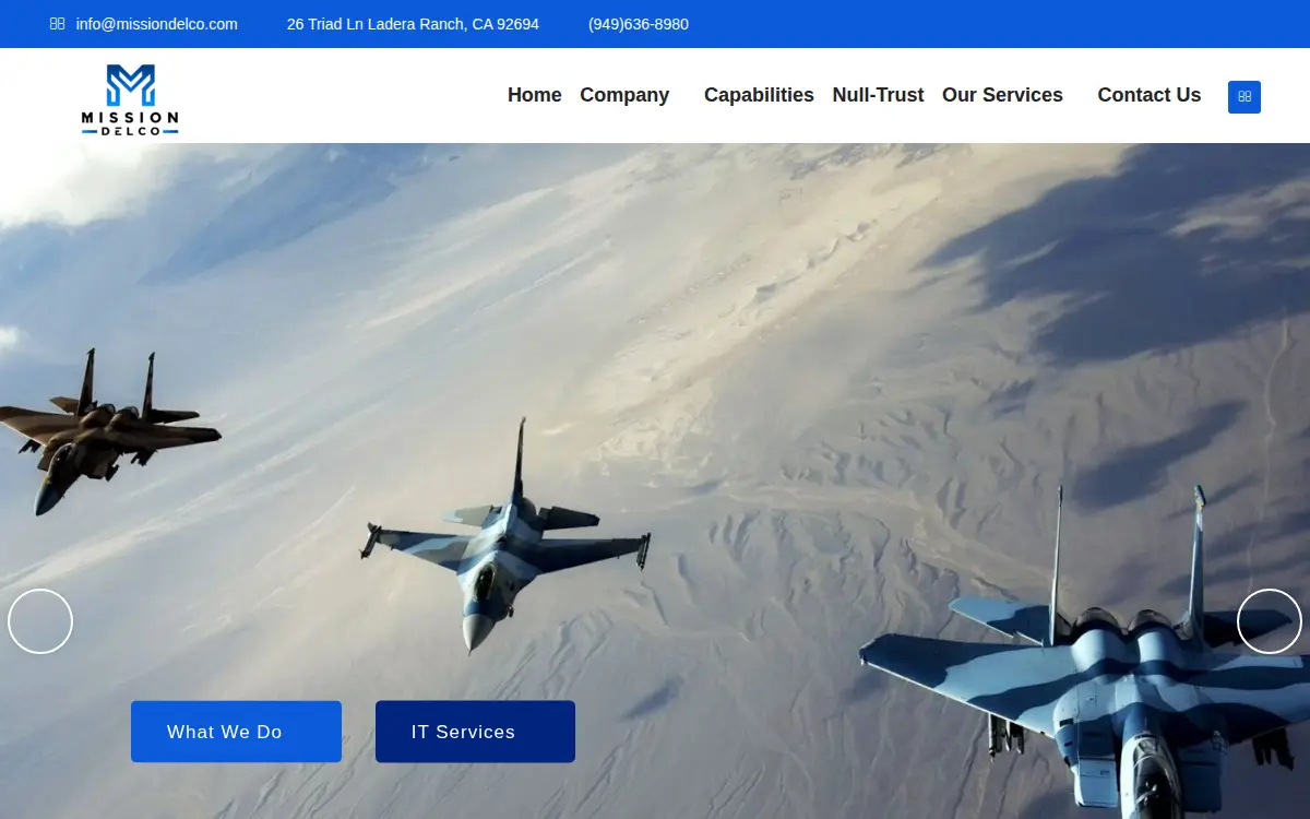 Homepage of Mission Delco LLC