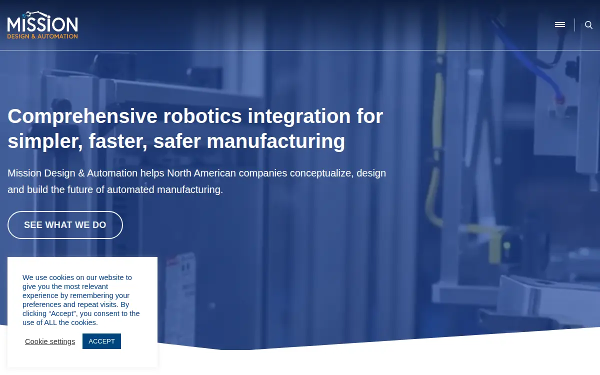 Homepage of Mission Design & Automation, LLC