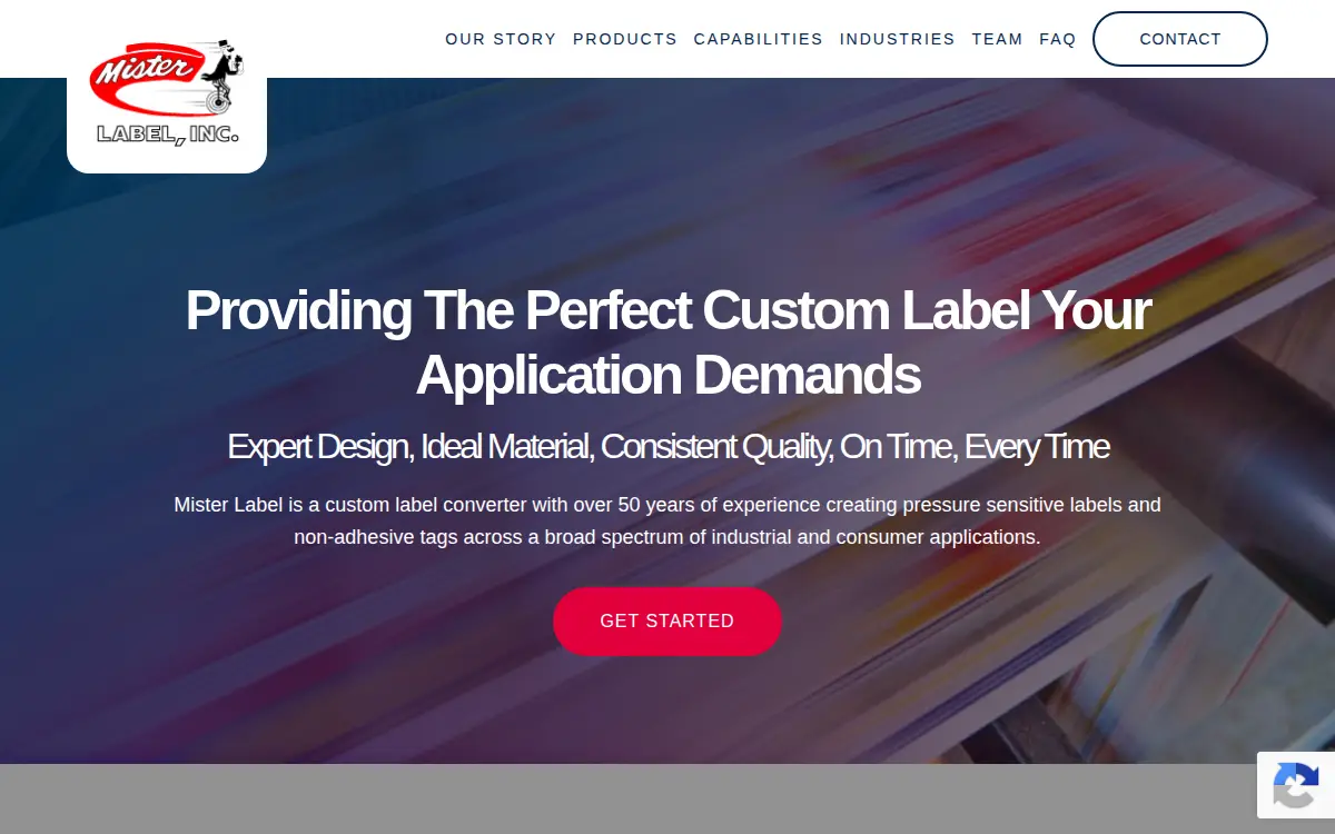 Homepage of Mister Label INC