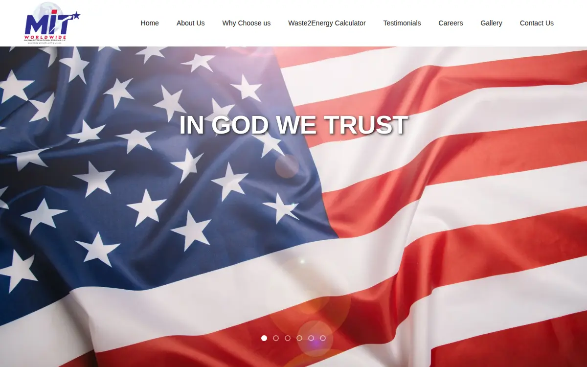 Homepage of Magna International Trading, LLC