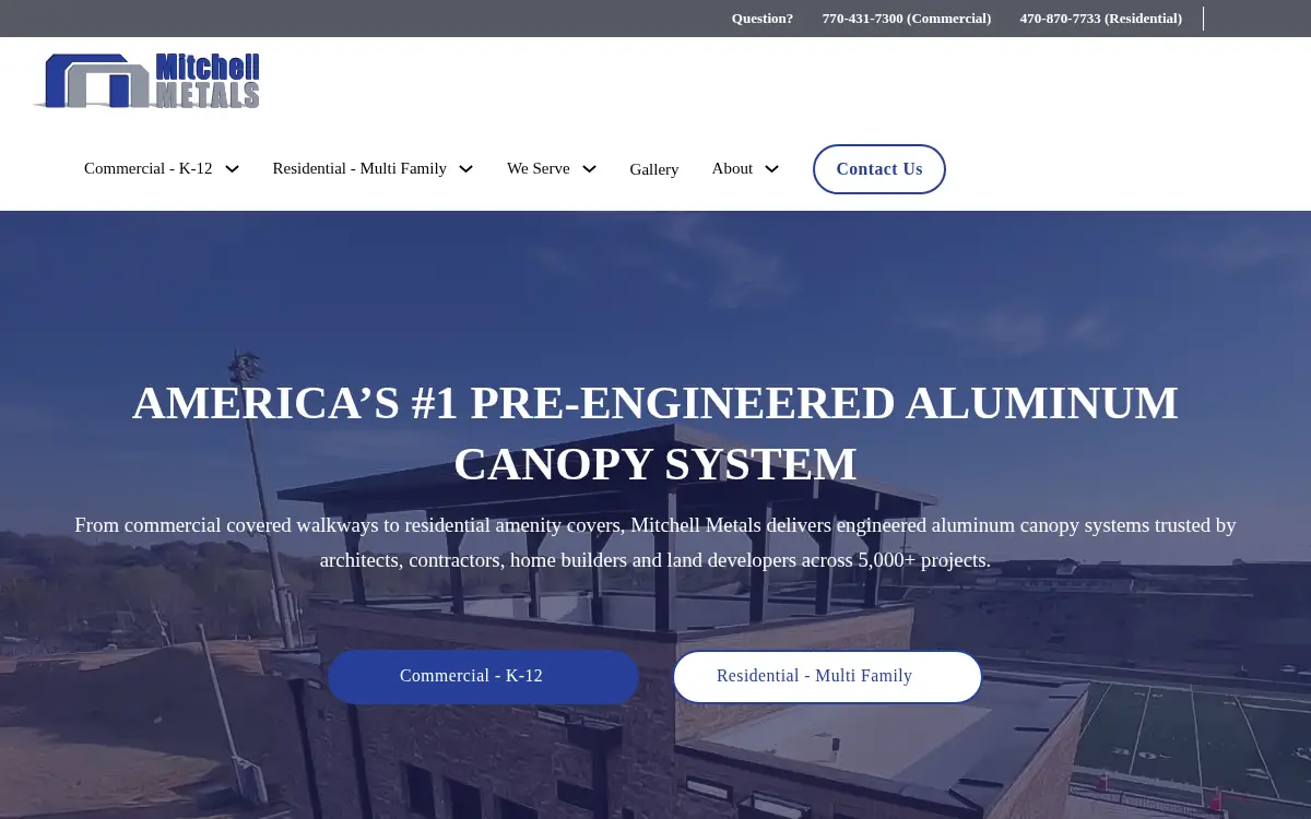 Homepage of Mitchell Metals, LLC