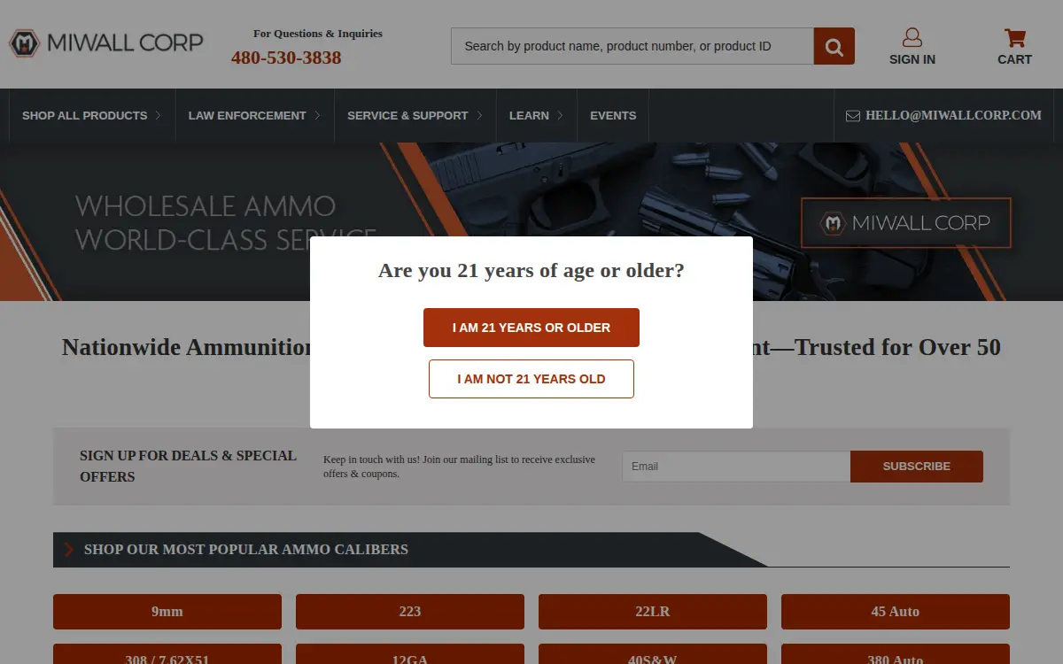 Homepage of Miwall Corporation