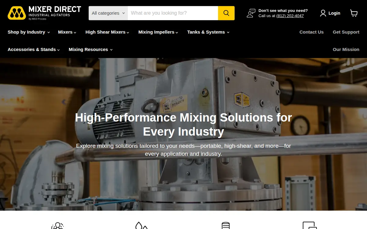 Homepage of Mixer Direct INC