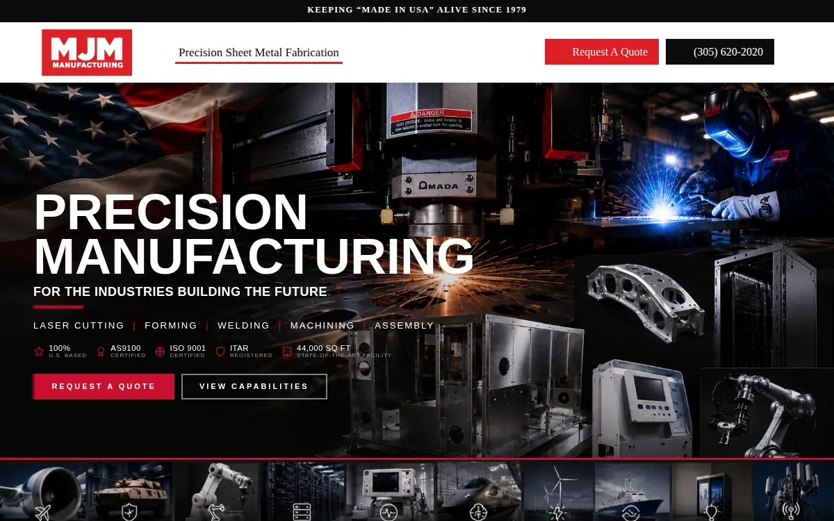 Homepage of Mjm Manufacturing INC