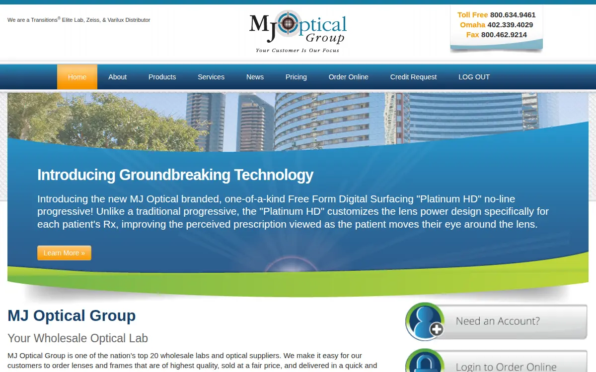 Homepage of Mj Optical, INC