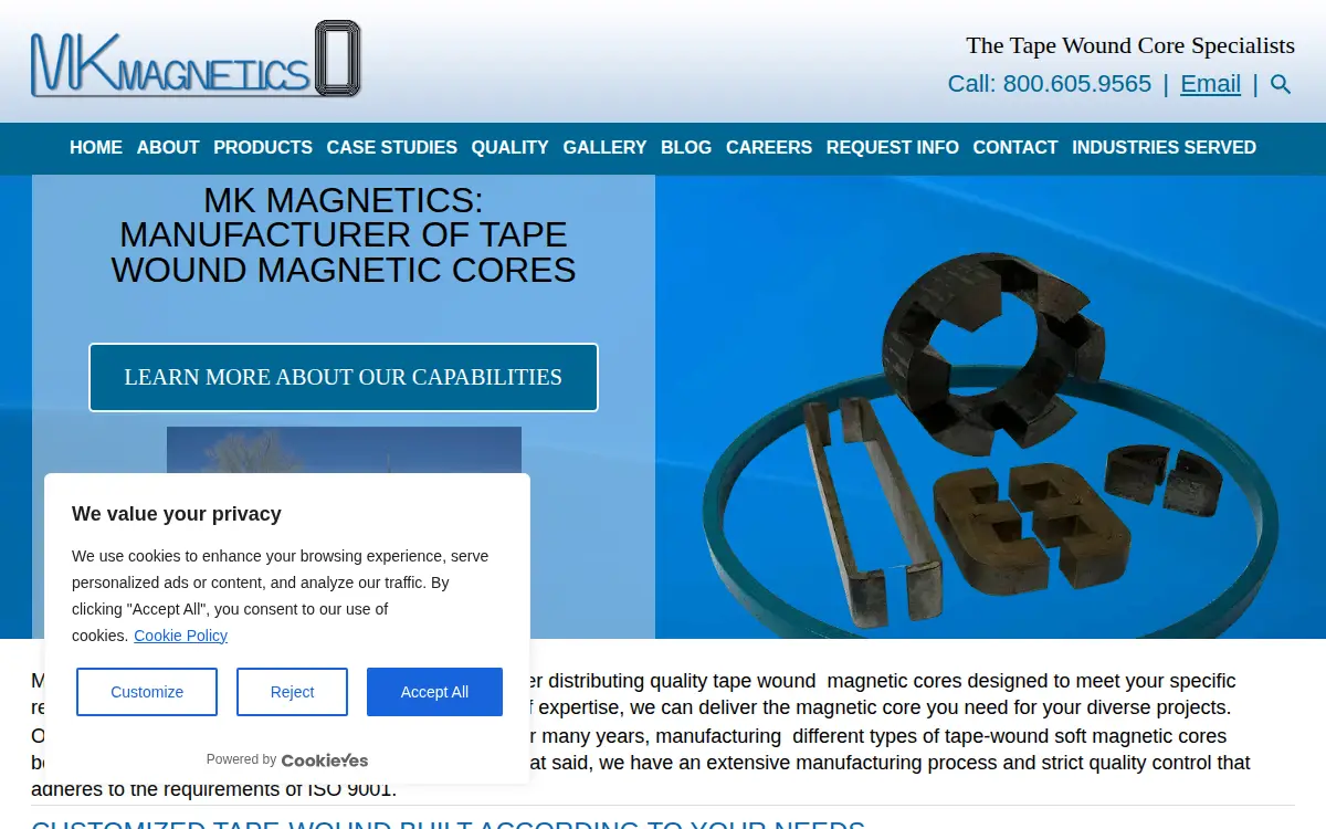Homepage of Mk Magnetics, INC.