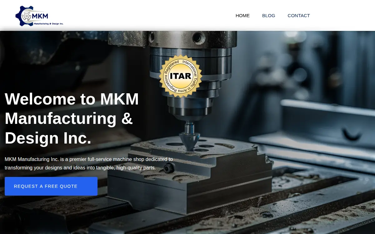 Homepage of Mkm Manufacturing & Design, INC.