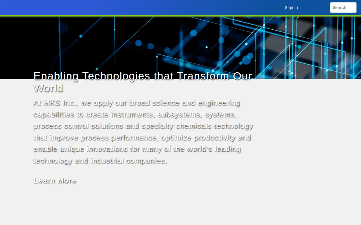 Homepage of Mks INC.