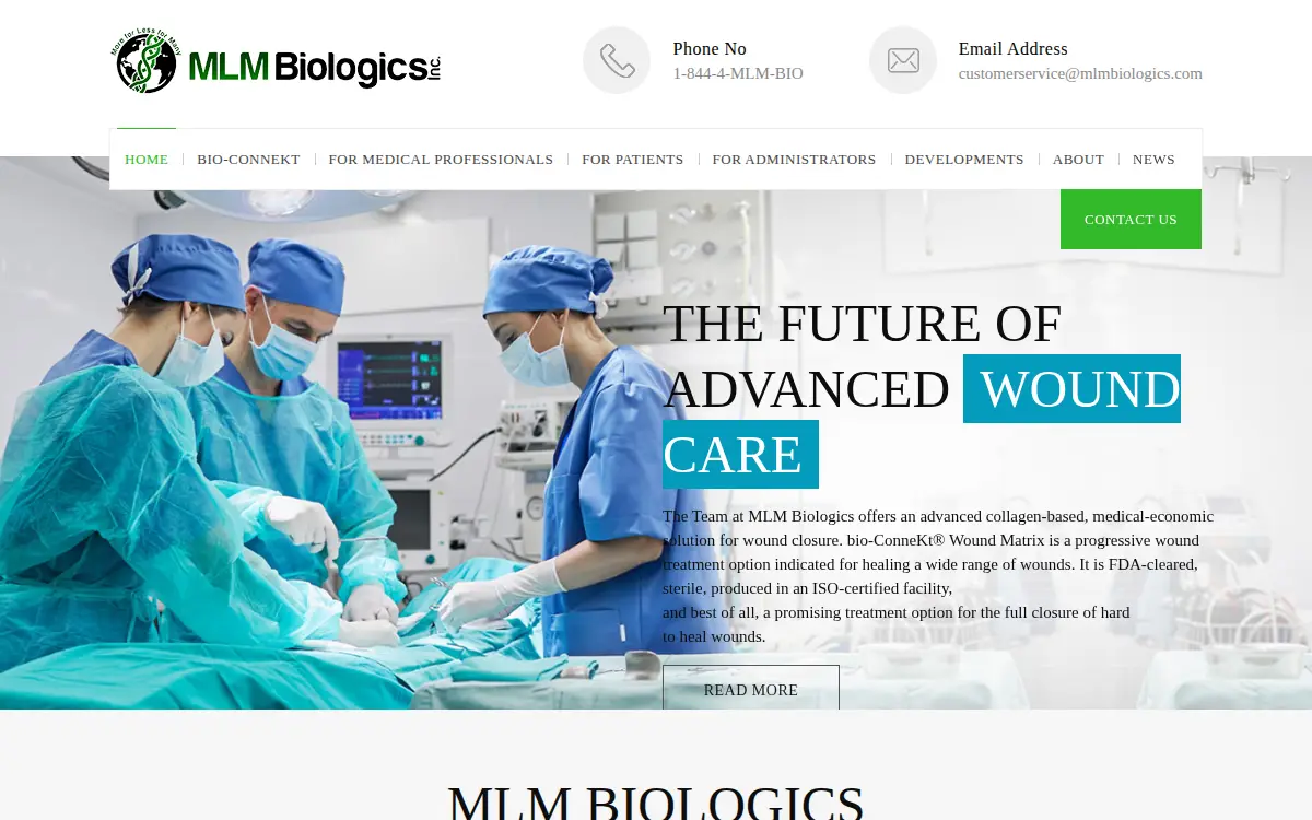 Homepage of Mlm Biologics INC