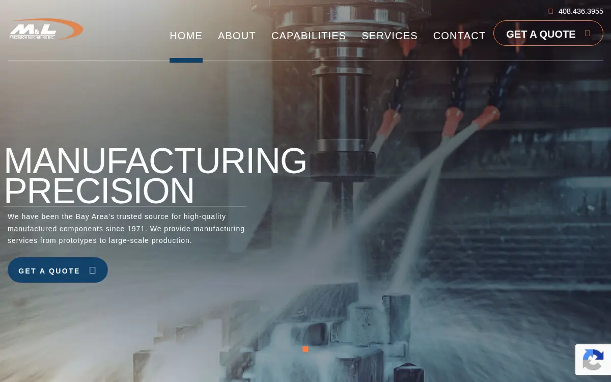 Homepage of M & L Precision Machining, INC