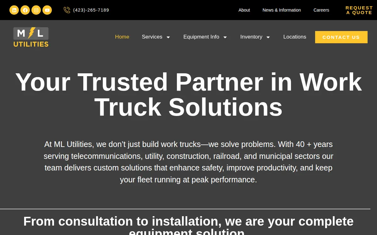 Homepage of M-l Utilities LLC