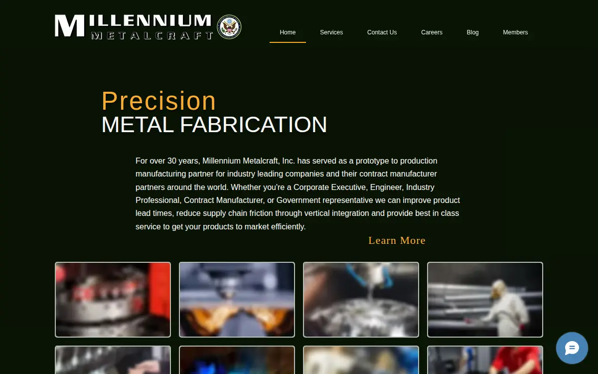 Homepage of Millennium Metalcraft, INC.