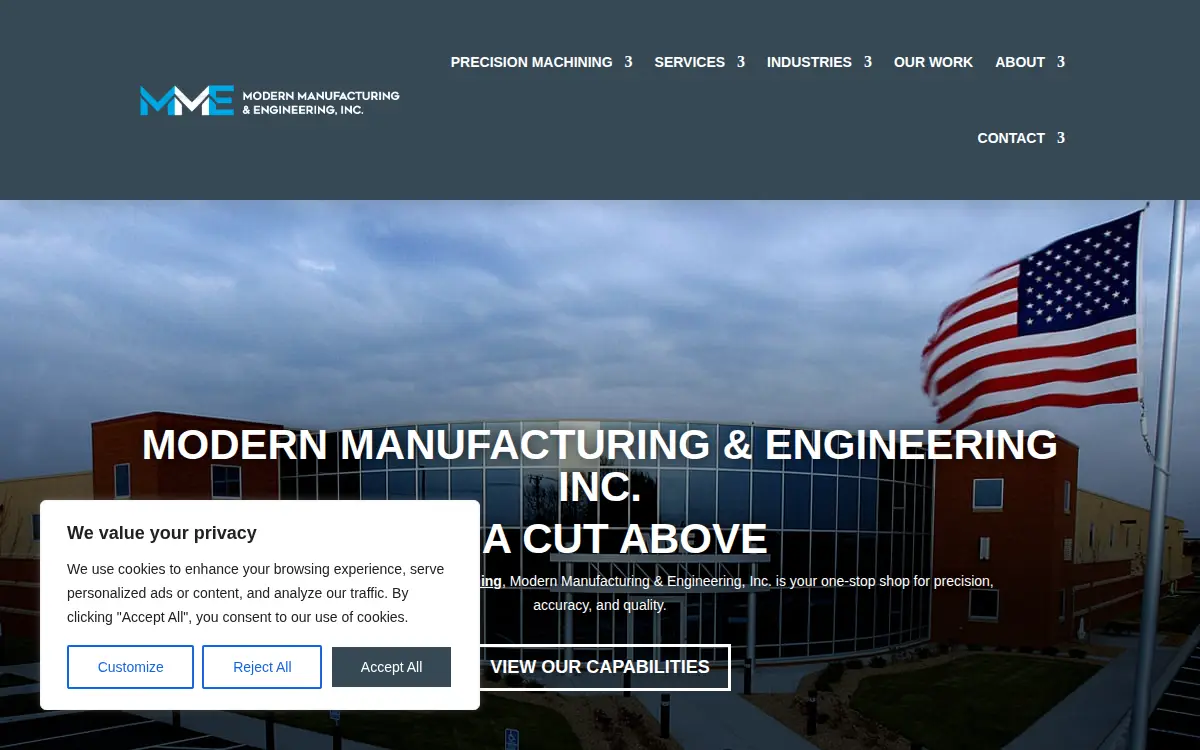 Homepage of Modern Manufacturing & Engineering, INC