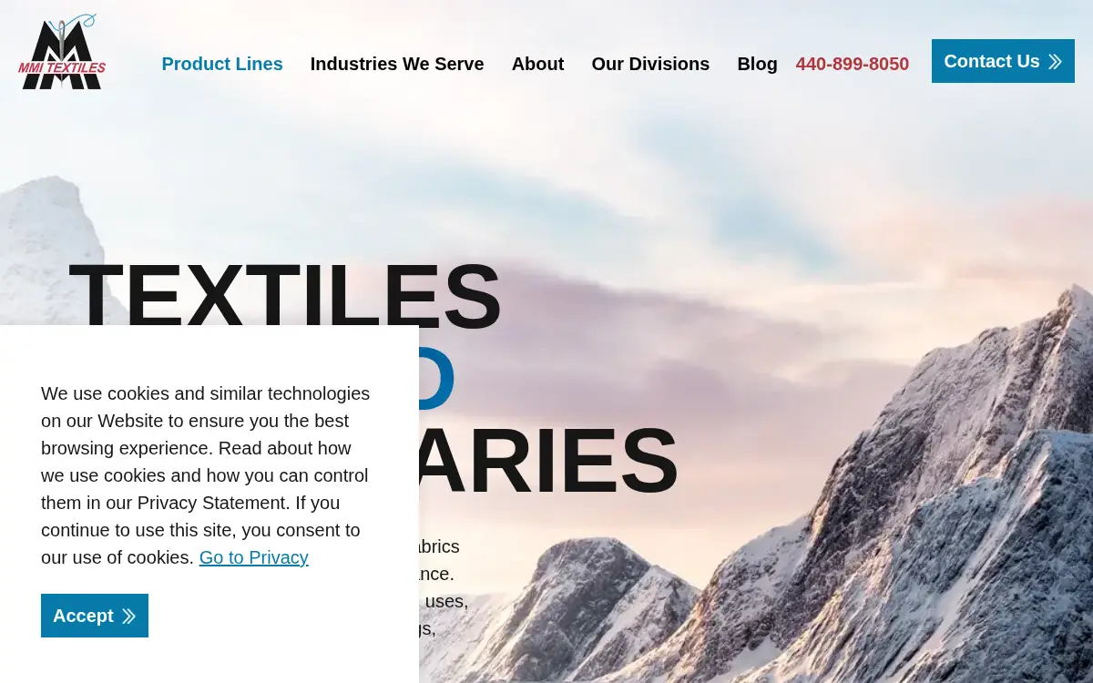 Homepage of Mmi Textiles INC