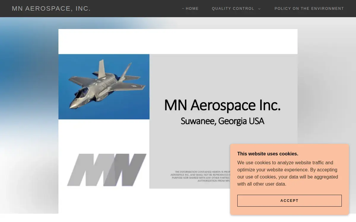 Homepage of Mn Aerospace, INC.