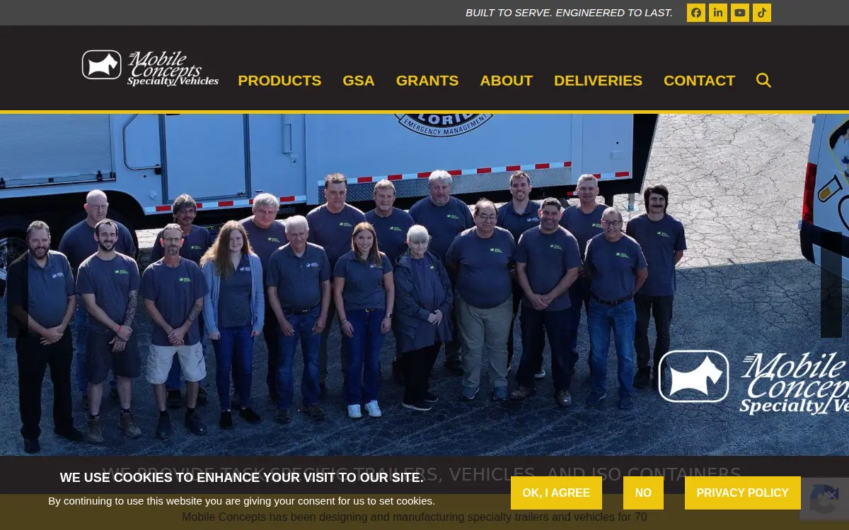 Homepage of Mobile Concepts Specialty Vehicles INC