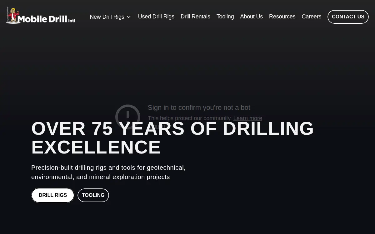 Homepage of Mobile Drill Operating Co., LLC