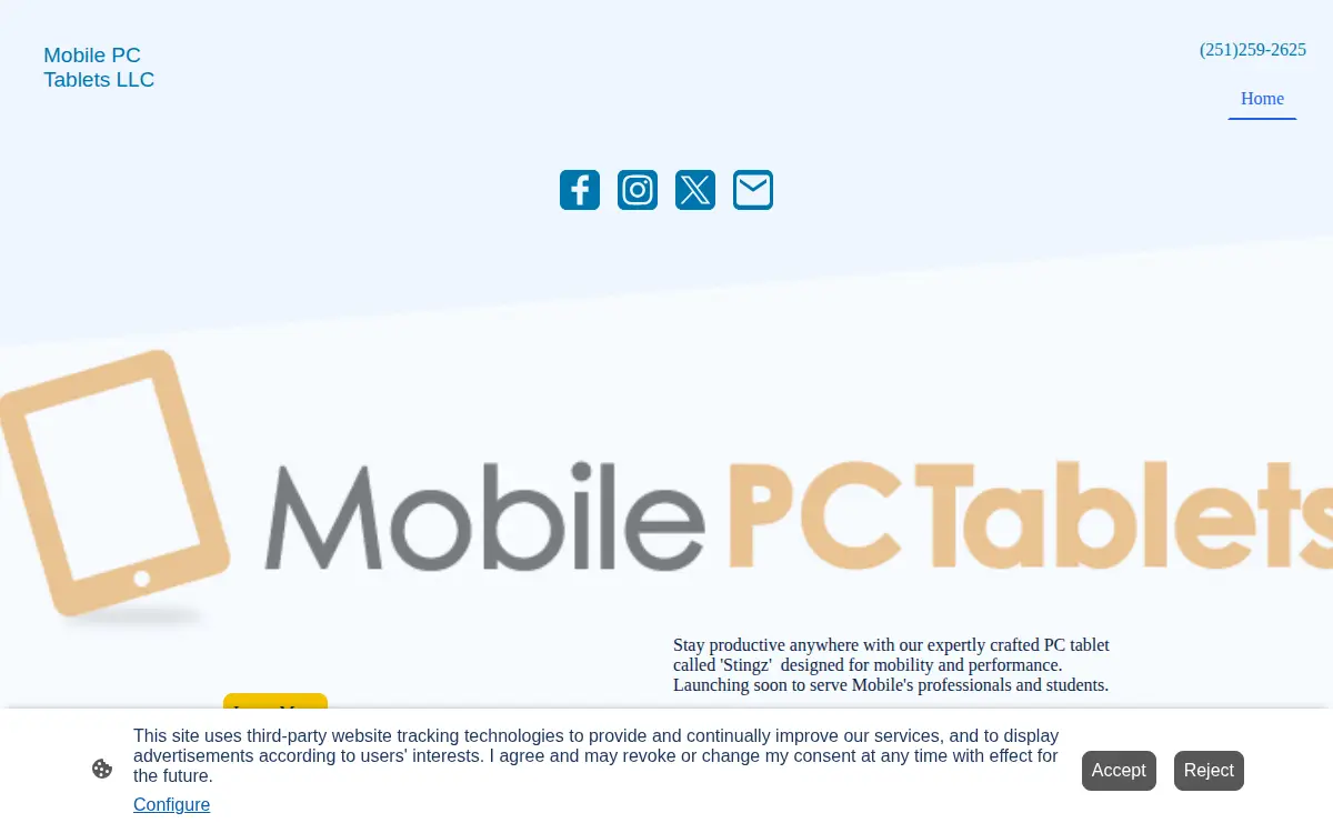 Homepage of Mobile PC Tablets LLC