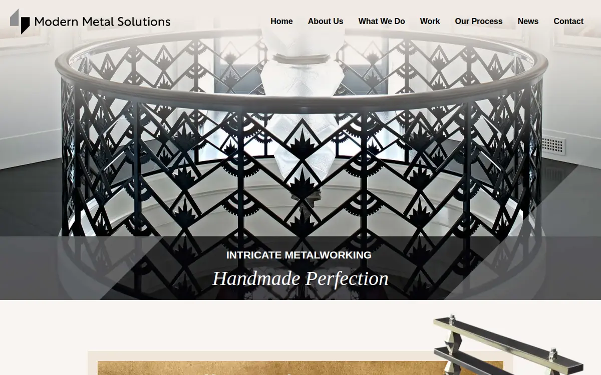 Homepage of Modern Metal Solutions, LLC