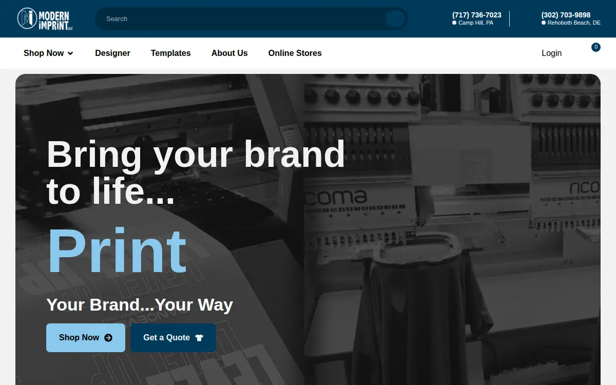 Homepage of Modern Imprint LLC