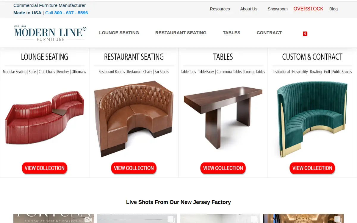 Homepage of Modernlinefurniture, INC.