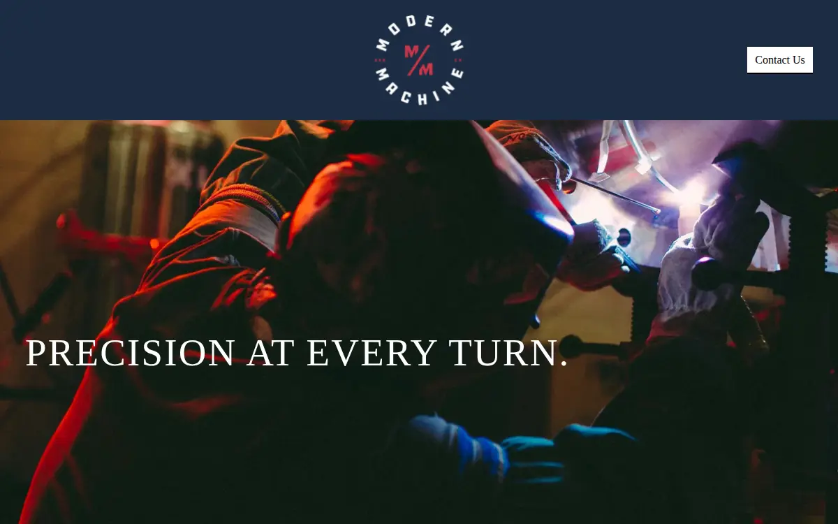 Homepage of Modern Machine Company
