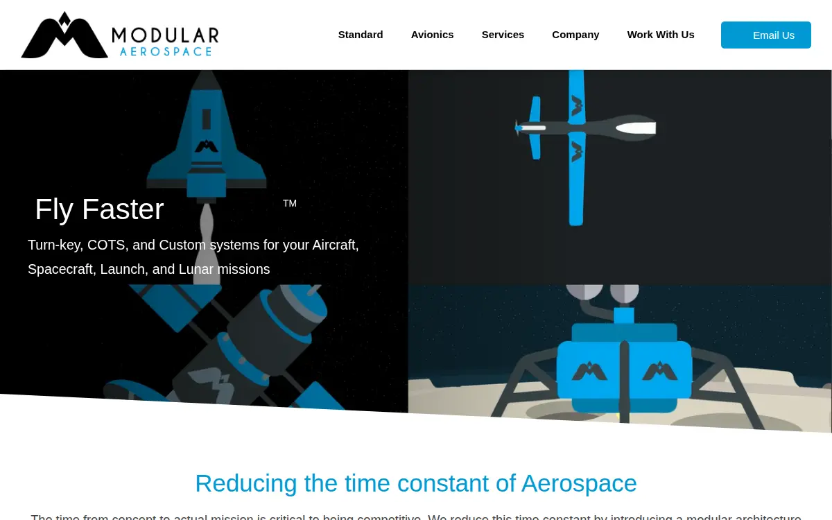 Homepage of Modular Aerospace LLC