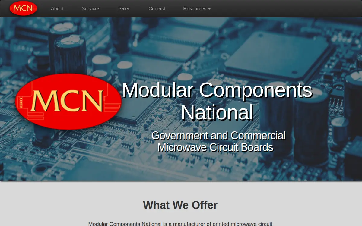 Homepage of Modular Components National, INC