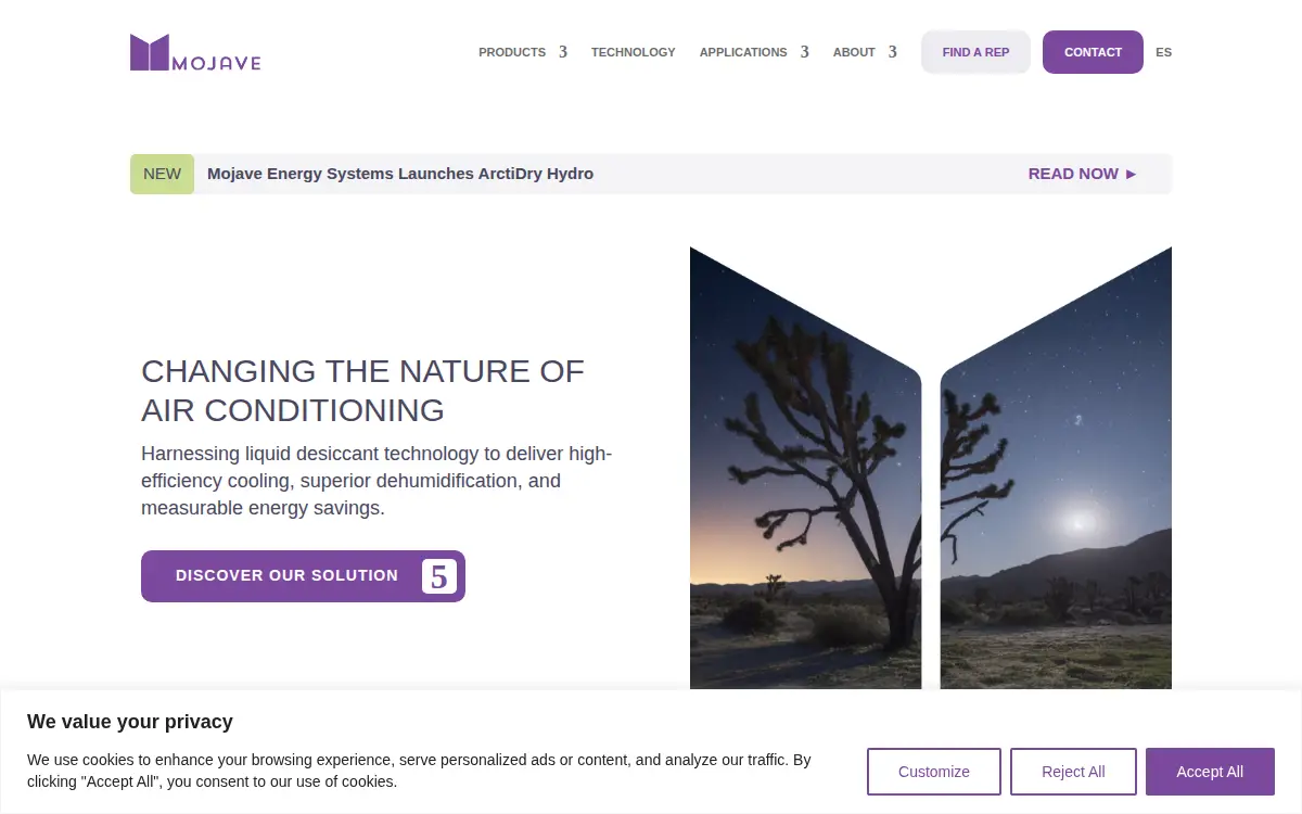 Homepage of Mojave Energy Systems, INC.