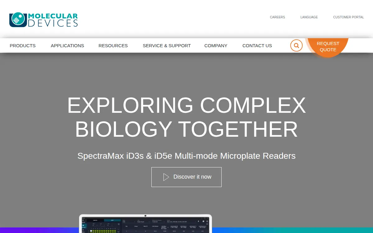 Homepage of Molecular Devices LLC