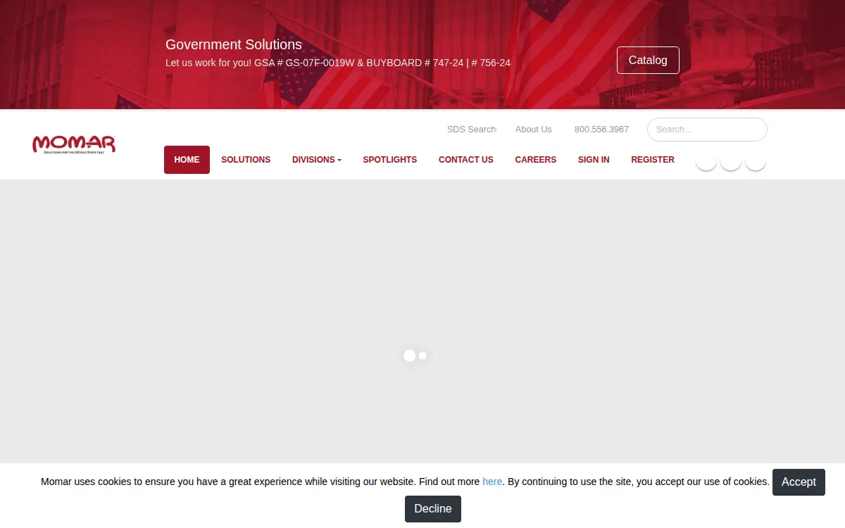 Homepage of Momar, Incorporated