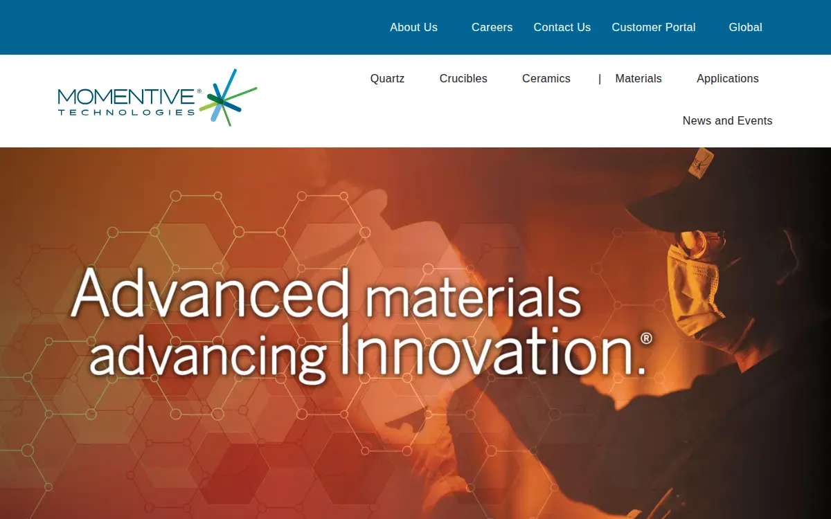 Homepage of Momentive Performance Materials Quartz, INC