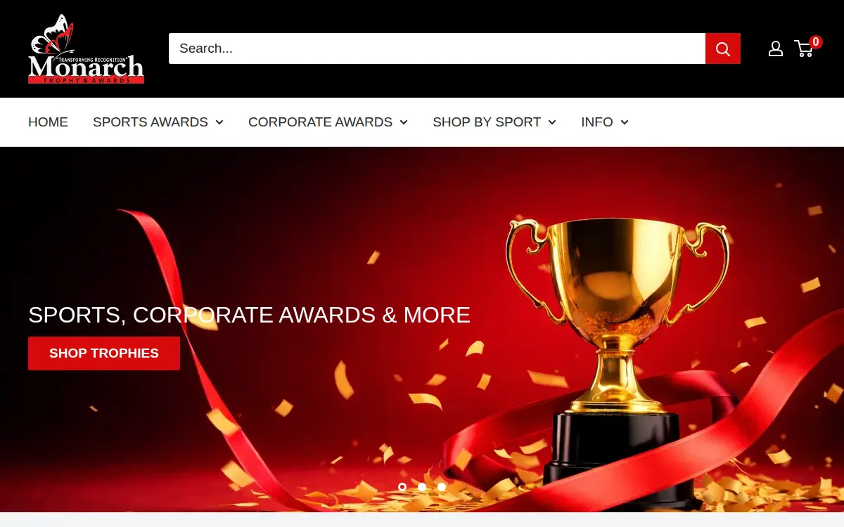 Homepage of Monarch Trophy, INC.