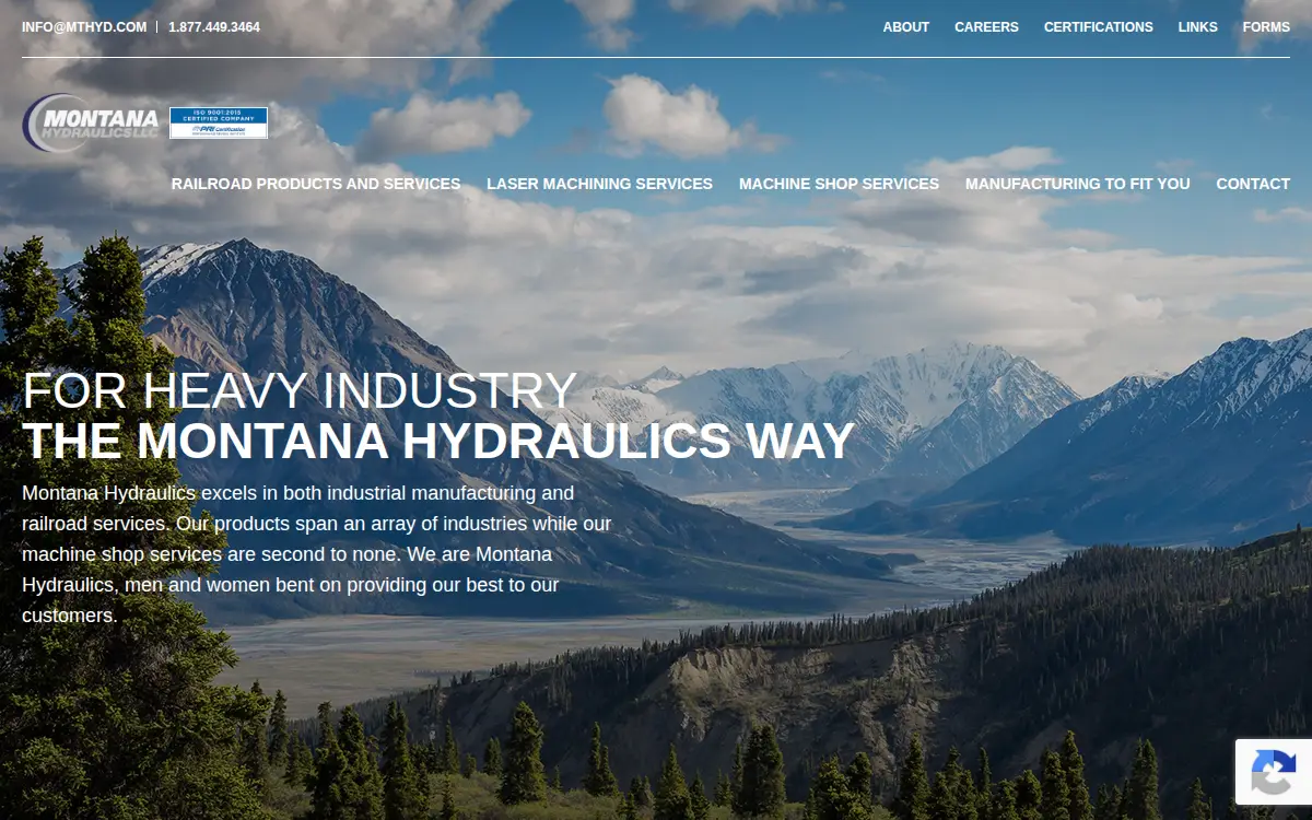 Homepage of Montana Hydraulics, LLC