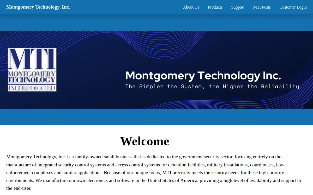 Homepage of Montgomery Technology INC