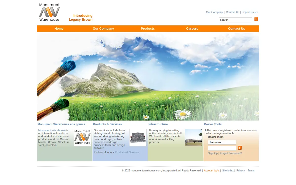 Homepage of Monument Warehouse LLC