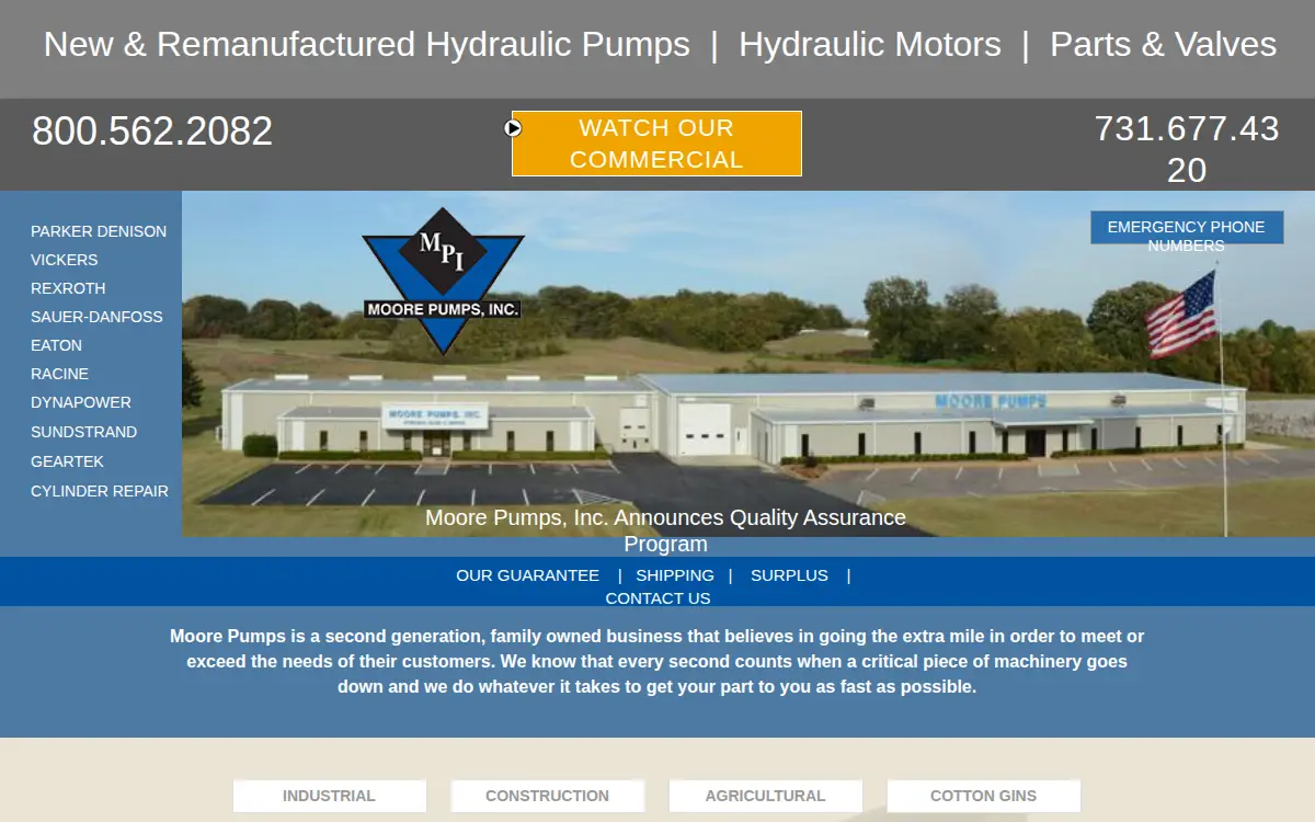 Homepage of Moore Pumps, INC.