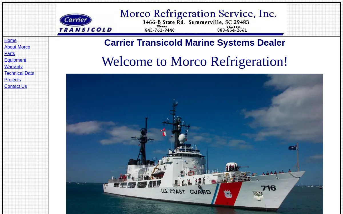 Homepage of Morco Refrigeration Service INC