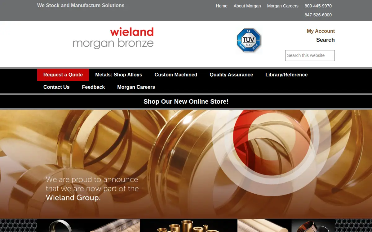 Homepage of Morgan Bronze Products, INC.
