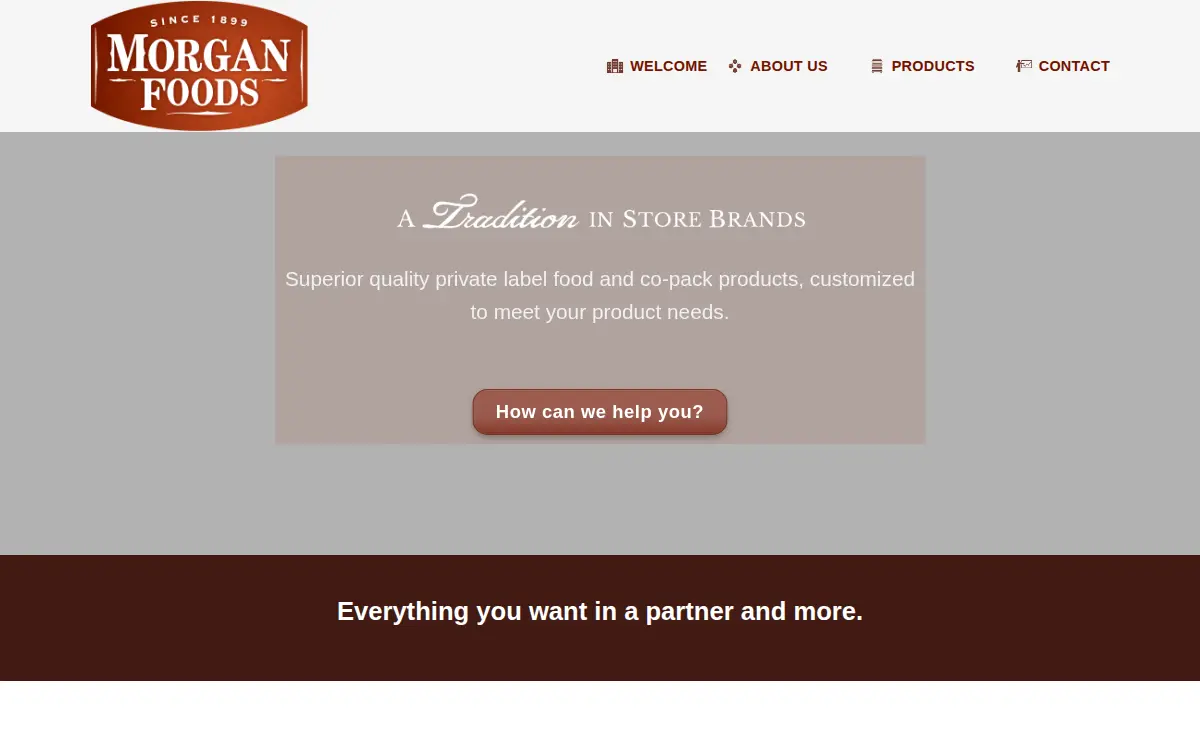 Homepage of Morgan Foods, INC.