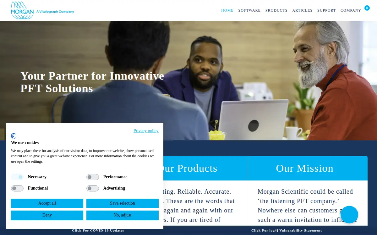 Homepage of Morgan Scientific, INC.