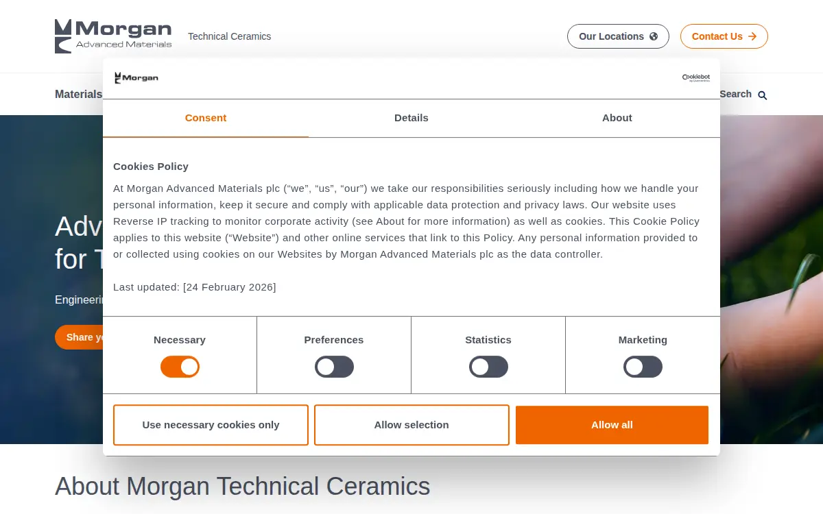 Homepage of Certech, INC.