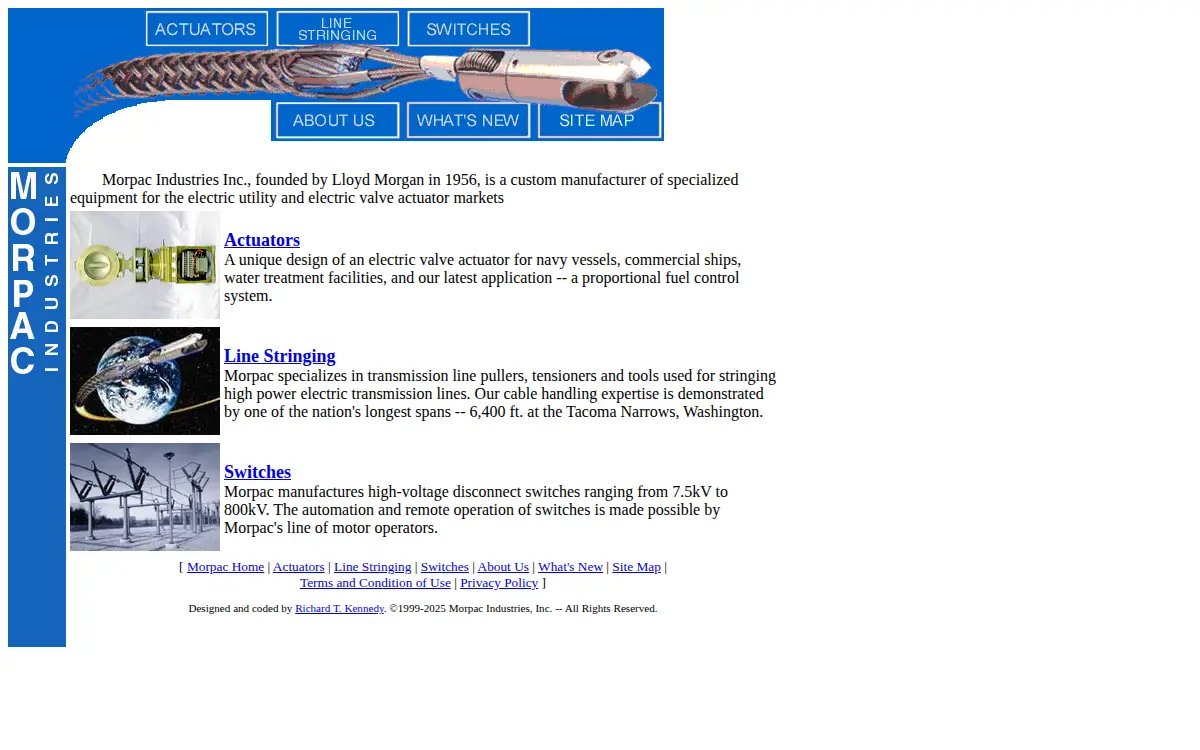 Homepage of Morpac Industries, INC
