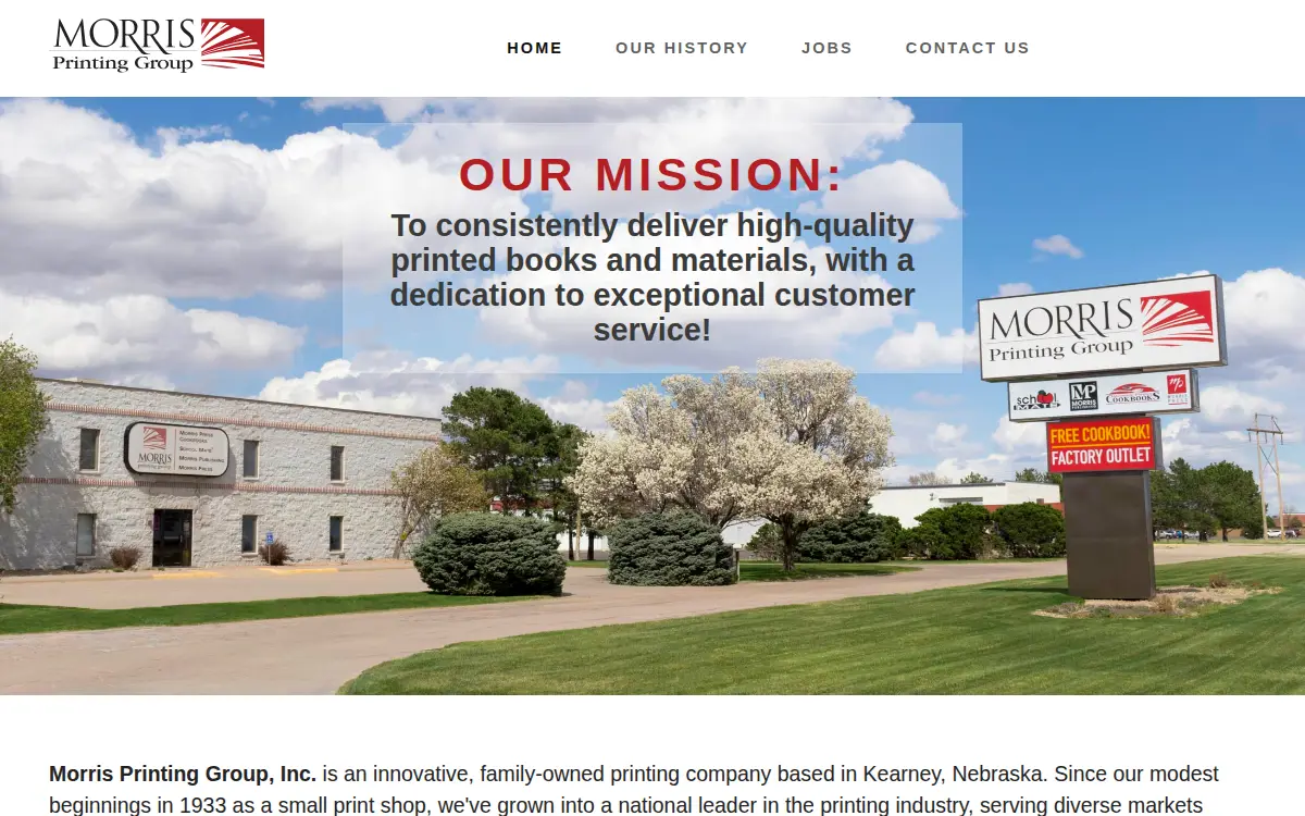 Homepage of Morris Printing Group, INC.