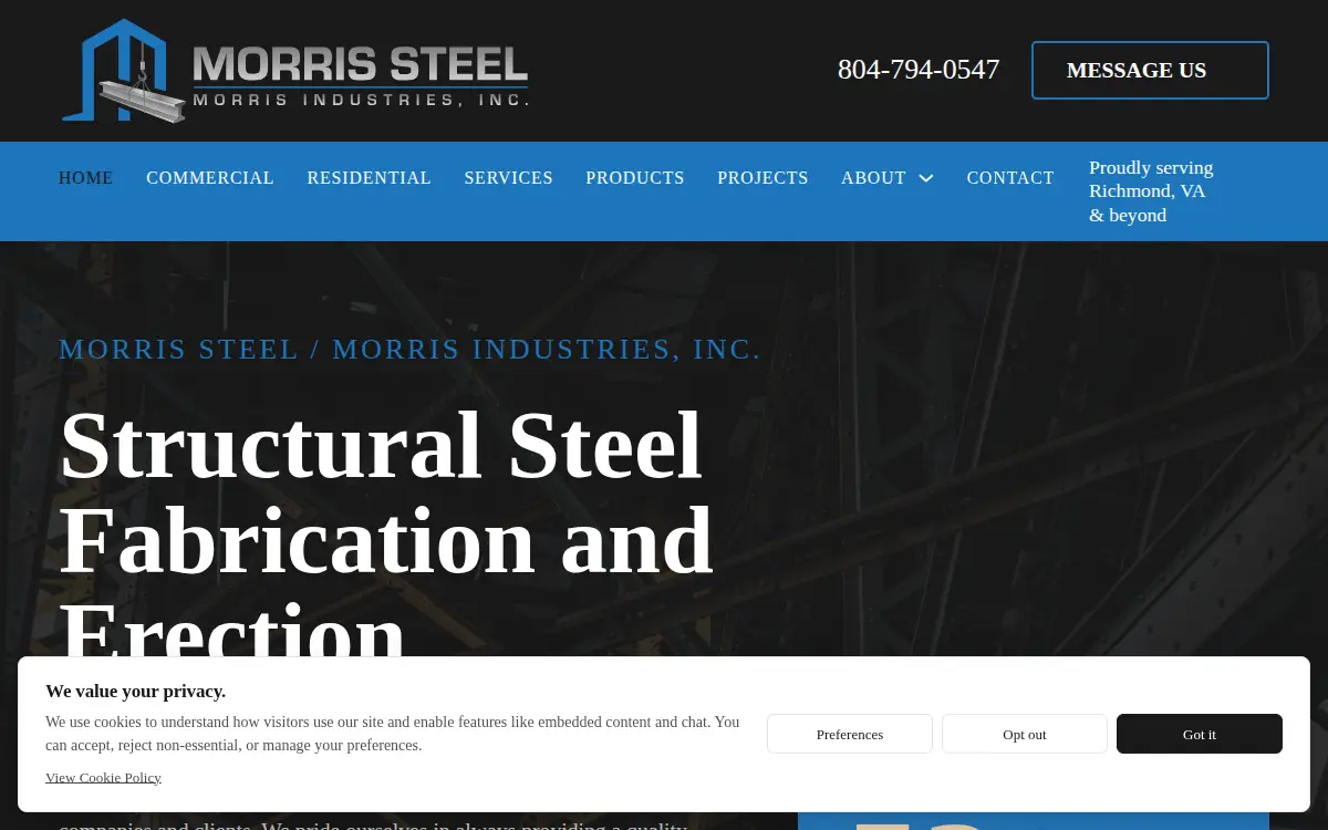 Homepage of Morris Industries, INC