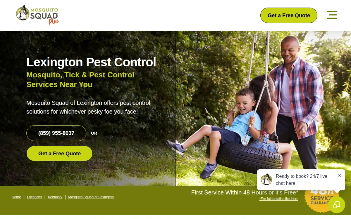 Homepage of Pest Control of Lexington, LLC
