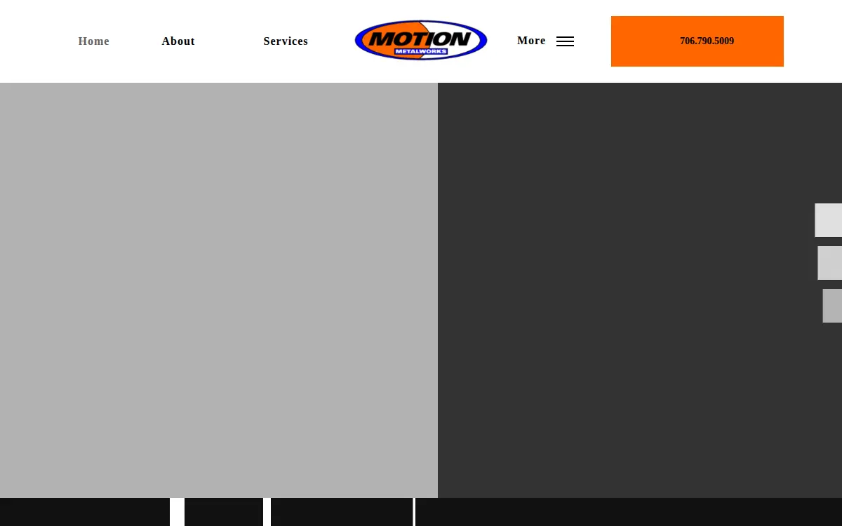 Homepage of Motion Metalworks LLC