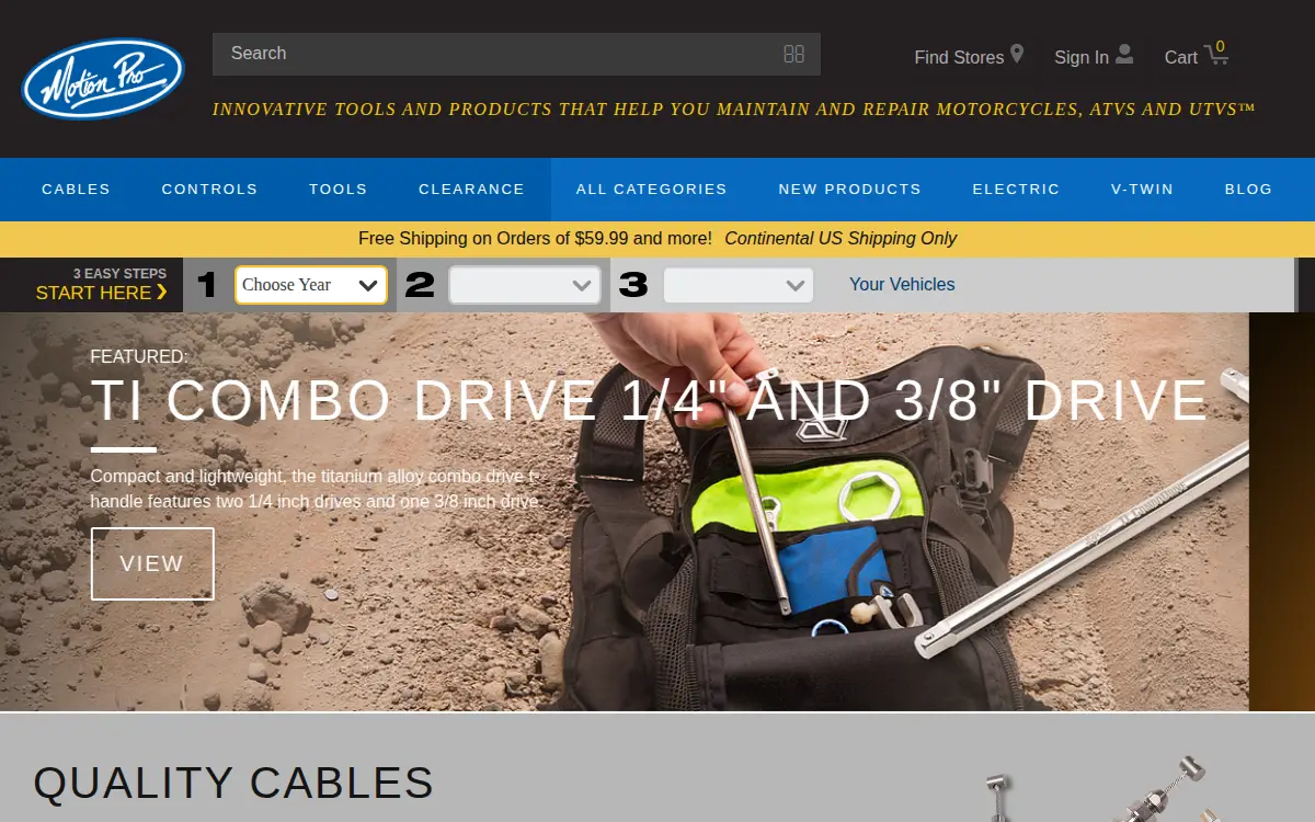 Homepage of Motion Pro, INC.